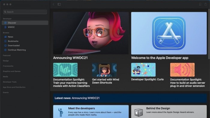 苹果开发者应用更新 为 WWDC21 服务
