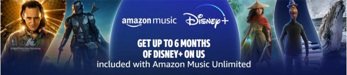 Amazon Music Unlimited新订阅用户将获得6个月的免费Disney+服务