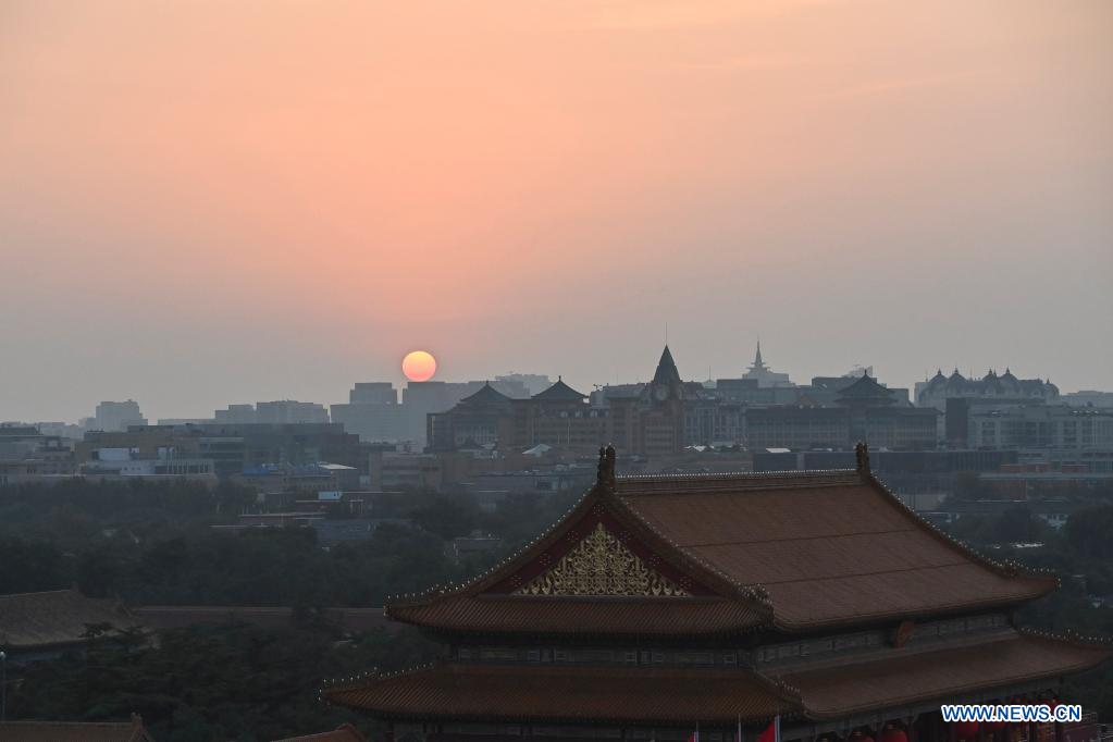 The sun rises in Beijing, capital of China, on July 1, 2021. (Xinhua/Li Xiang)