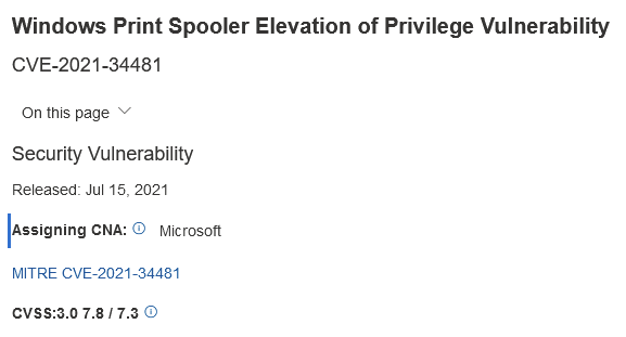 微软承认存在新型Print Spool LPE攻击（CVE-2021-34481）