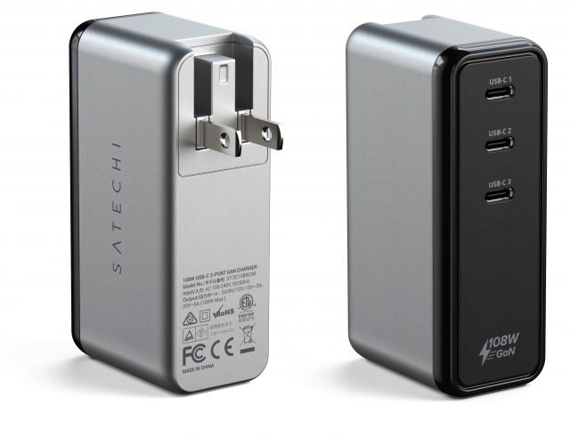 Satechi推出三款USB-C GaN充电器 功率分别为66/100/108W
