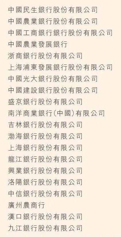中国恒大集团主要合作银行