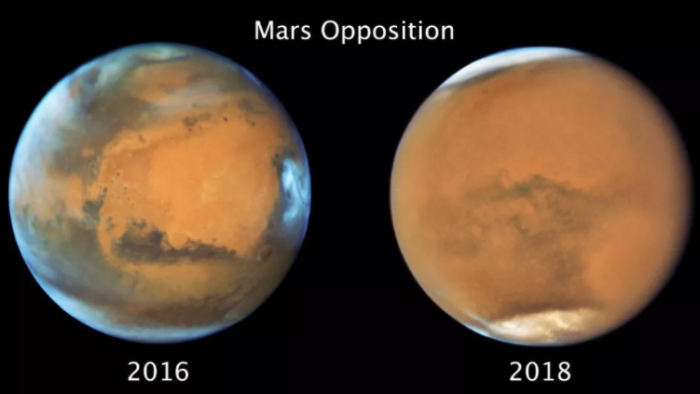 2018年全球性沙尘暴事件使火星南半球的冬天突然提前结束