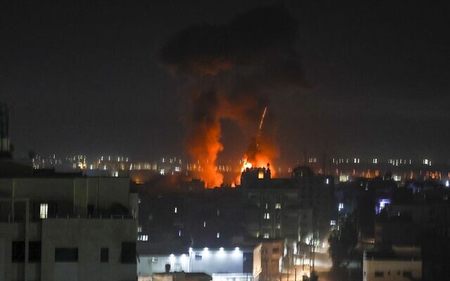 △以军空袭加沙地带哈马斯武装军事目标