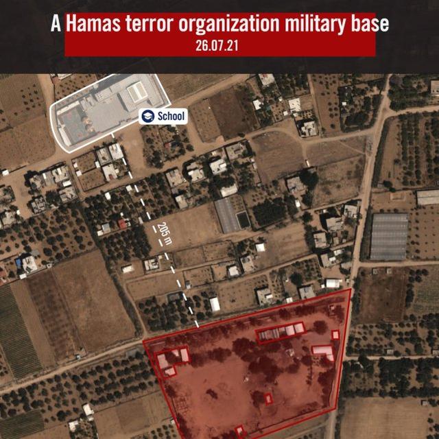 以军公布的哈马斯基地位置图