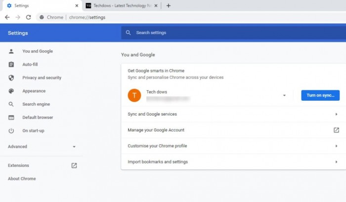 Chrome 94 Canary 的默认设置页面（截图 via Techdows）