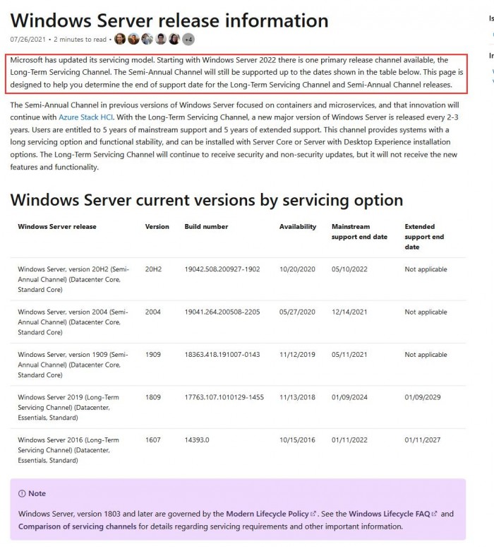 再无Semi-Annual频道：自Windows Server 2022开始只有LTSC版本