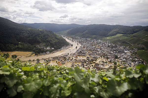 当地时间2021年7月15日，德国艾菲尔，连续暴雨之后洪水泛滥。人民视觉 资料图