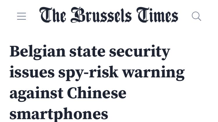 无中生有？比利时情报部门宣称中国智能手机有“潜在间谍威胁”，但没发现具体案例