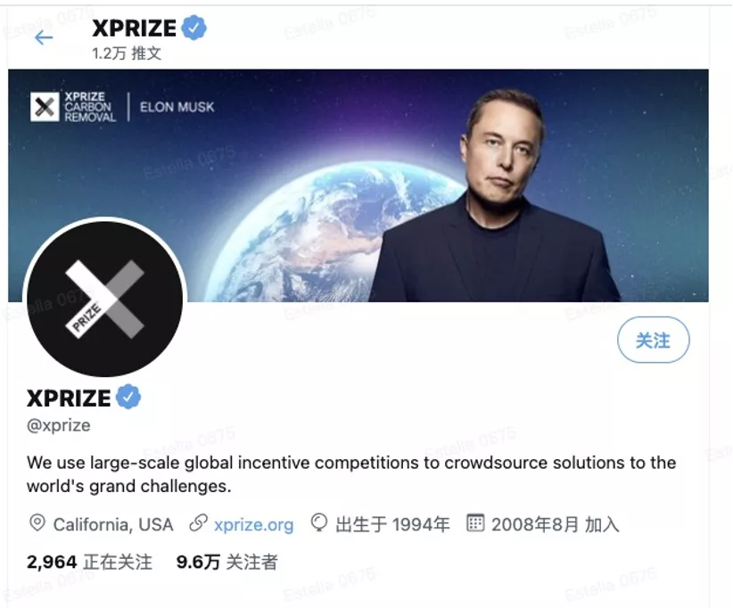 图：马斯克联合XPRIZE发起的奖项评选；资料来源：Twitter