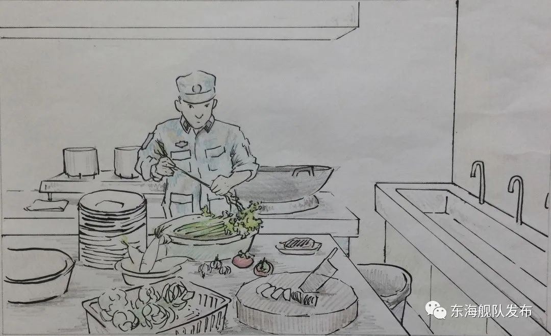 "第2年,秦八一代表站里参加旅炊事员比武