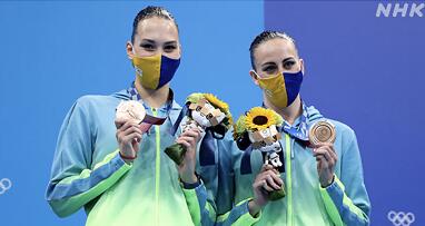 乌克兰队运动员获得铜牌（图片来源：NHK）
