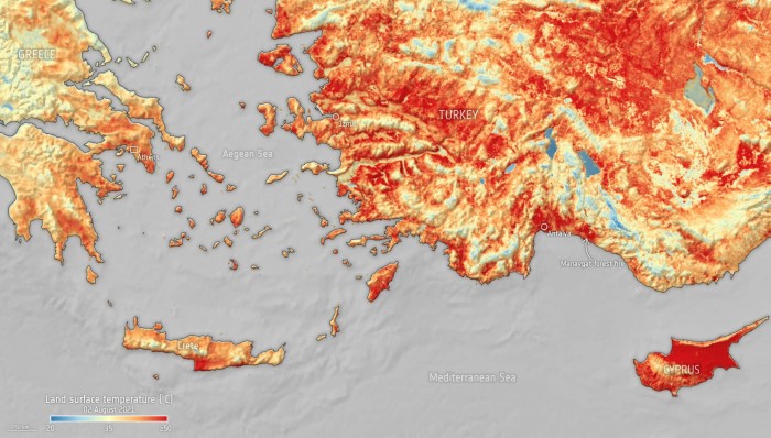 地中海沿岸林火肆虐 威胁希腊奥林匹亚和土耳其电站