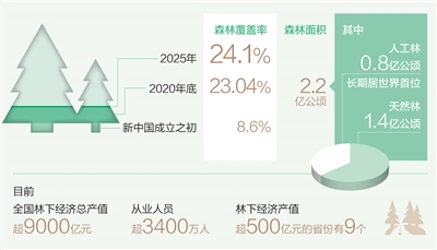 森林覆盖率将提高到24.1% 生态安全屏障更加牢固