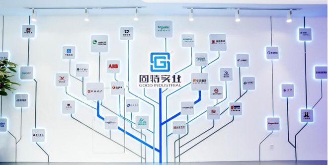 (图注:固特实业主要战略合作伙伴墙,与巨人同行,业务涉及多个行业)