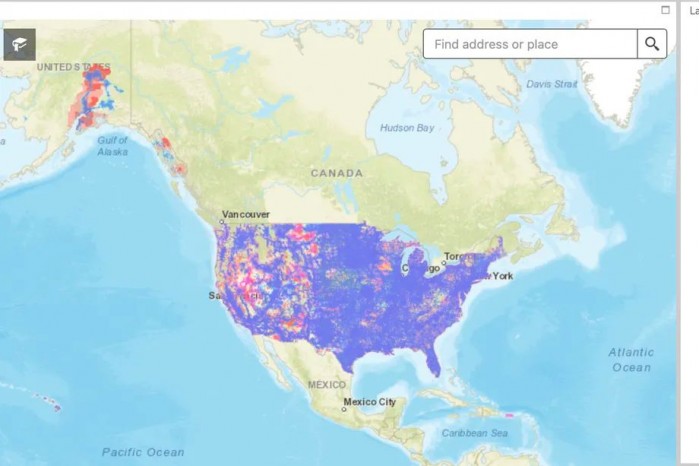 基于美国四大运营商数据 FCC制作出美国宽带业务覆盖图
