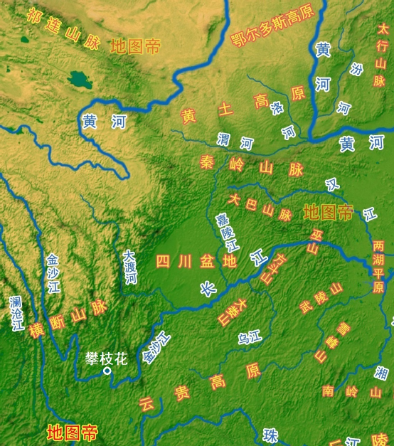 大凉山地形图图片