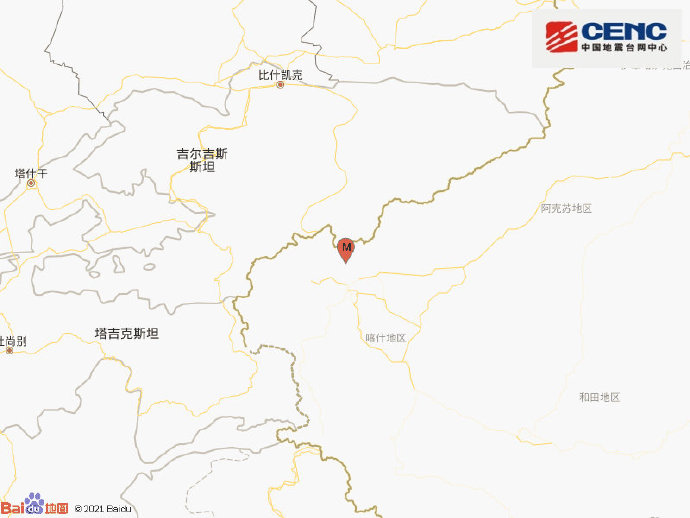 新疆克州阿图什市发生4.8级地震 震源深度15千米