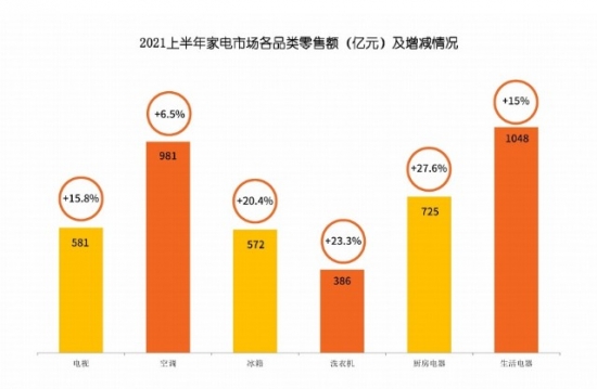 （截图自《2021 年上半年中国家电市场报告》）