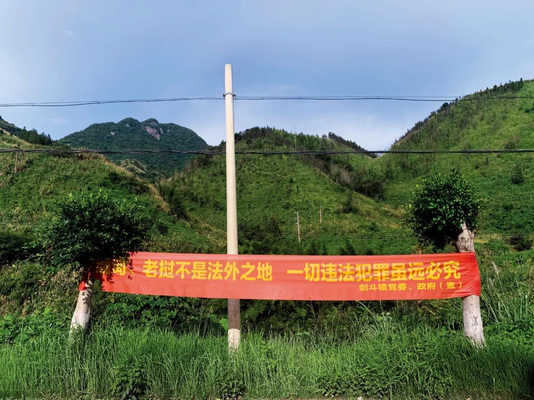 在安溪县境内，多处都挂着反电诈、打击偷私渡的横幅。摄影/本刊记者 徐天