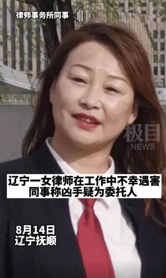 辽宁一女律师工作中被杀害，犯罪嫌疑人金某已被公安机关刑事拘留