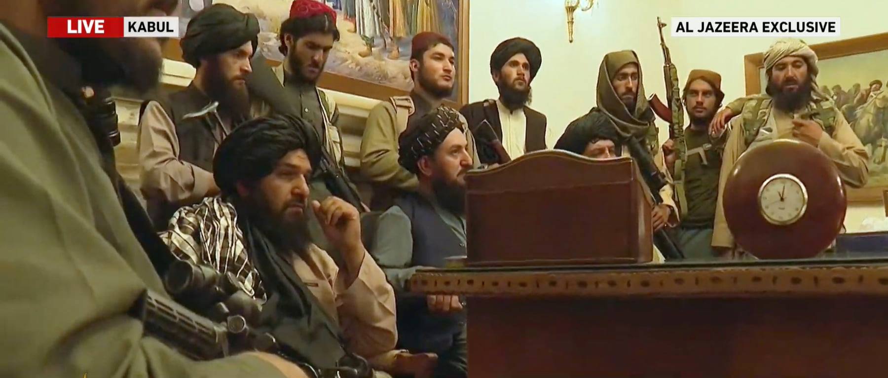 塔利班已进入总统府，图自半岛电视台