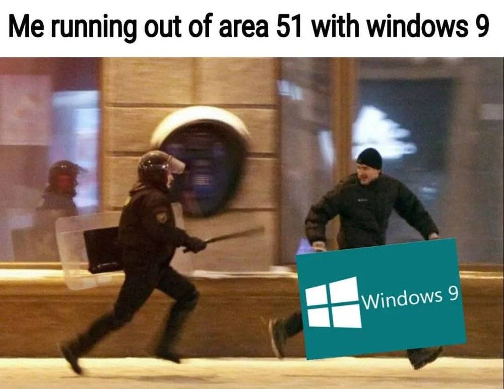 “我正带着Windows9从51区逃出来”