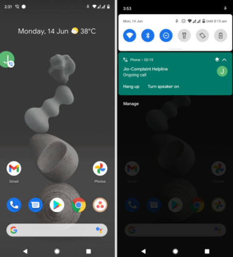 谷歌android12已用上新的通话状态栏指示器可显示通话时长