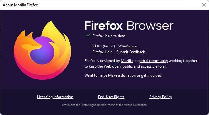 Firefox 91.0.1发布：修复常规浏览窗口显示隐私窗口标签页的问题
