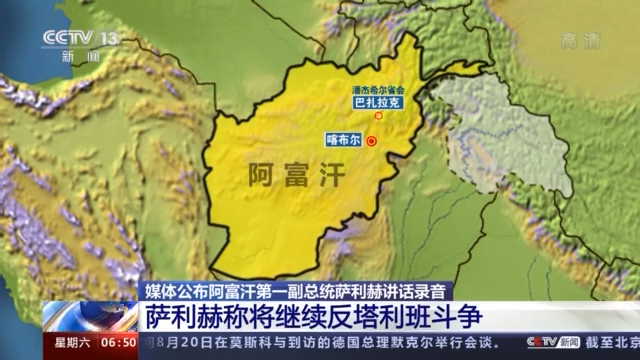 媒体公布阿富汗第一副总统讲话录音萨利赫称将继续反塔利班斗争