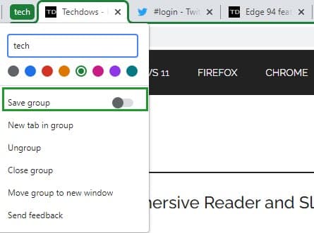 Google Chrome 浏览器增加了保存标签组的选项