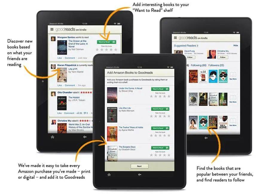 Kindle 就深度整合了 Goodreads