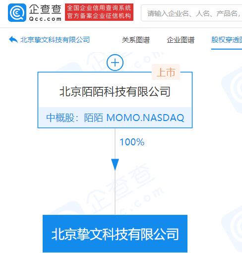 陌陌成立科技新公司，经营范围含网络文化经营等