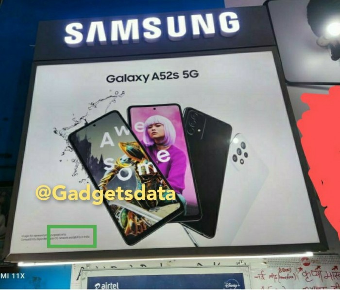 三星Galaxy A52s的5G海报在印度首次出现