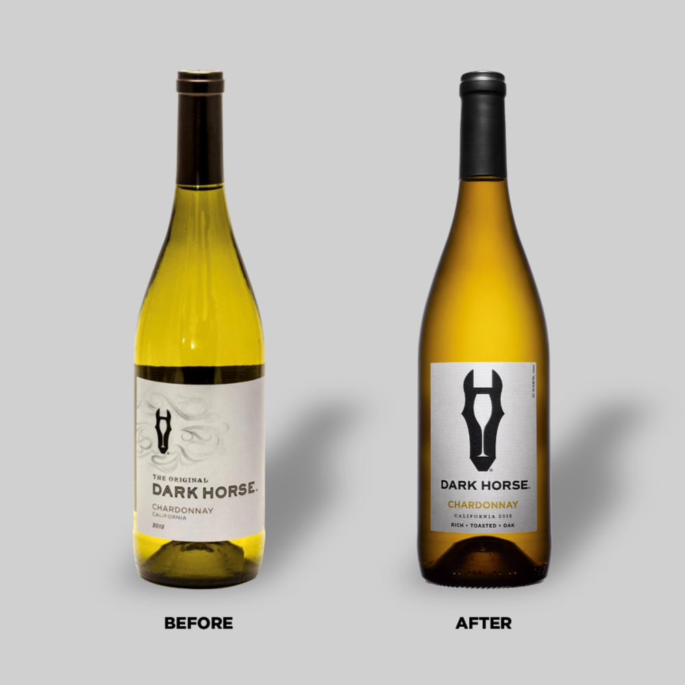 DARK HOURSE葡萄酒的品牌重塑，图片来源：Dieline