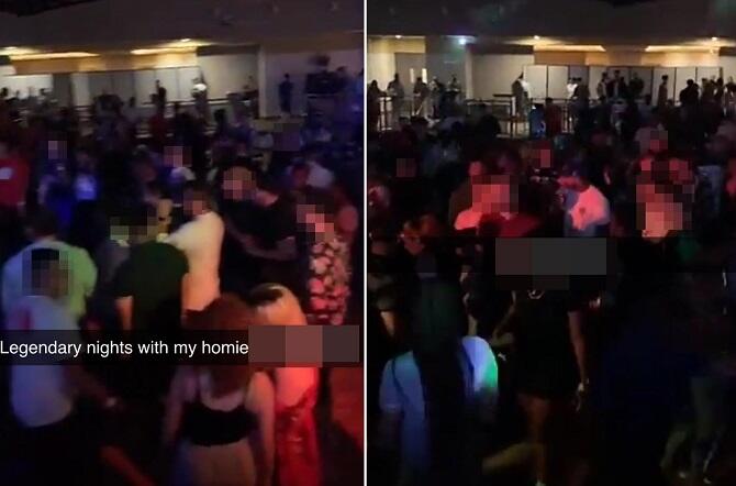 韩国媒体曝光的多人在美军基地俱乐部里跳舞的画面