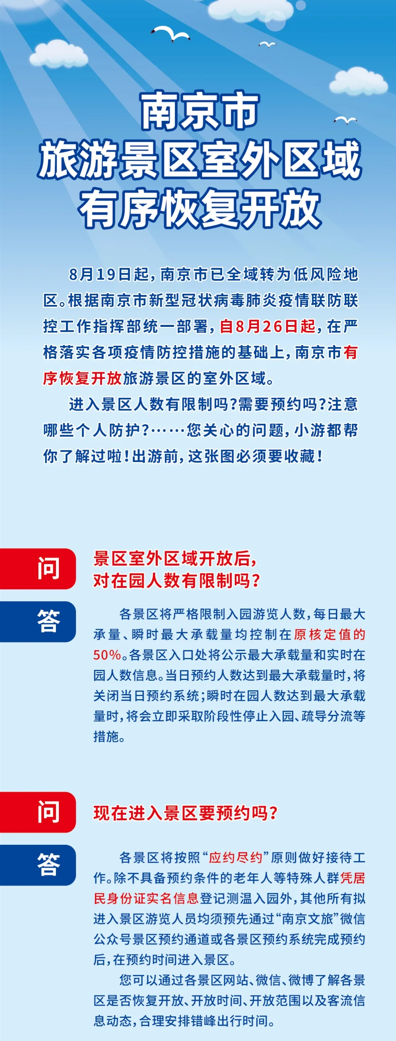 8月26日南京疫情最新实时消息公布 南京市旅游景区室外区域有序恢复开放