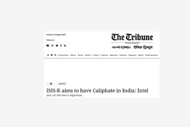 印媒：袭击喀布尔机场的“伊斯兰国”分支目标是在印度“建国”