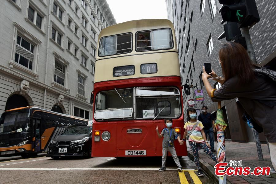 retired jumbo bus shuttles at hong kong to promote conservation