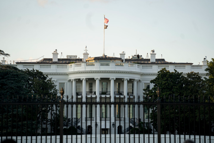 这是9月3日在美国华盛顿拍摄的白宫。新华社记者 刘杰 摄