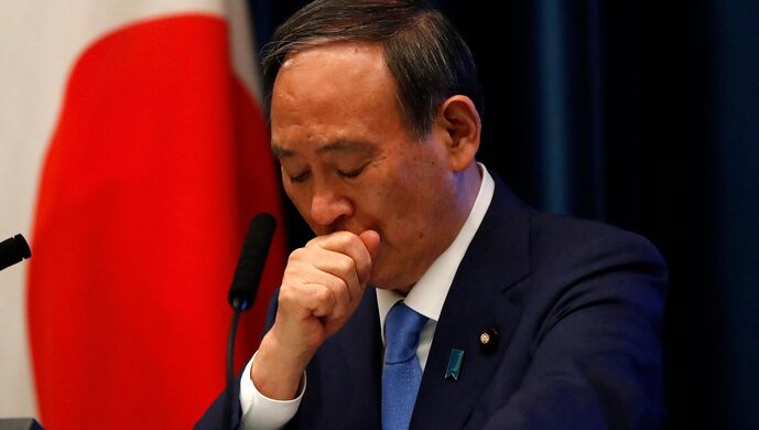 5日晚,日本nhk实况转播的东京残奥会闭幕式上,菅义伟首相面无表情