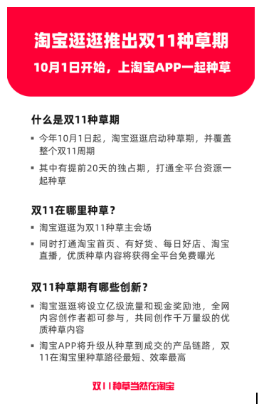 图：淘宝逛逛推出双11种草期