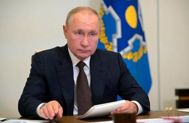 俄罗斯总统普京出席集安组织视频会议（图源：视觉中国）