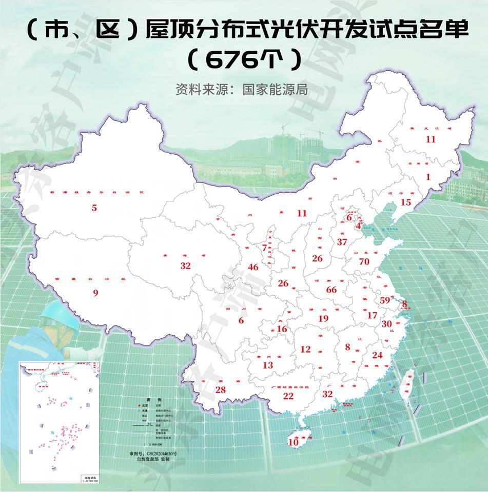 一图看懂全国676个整县屋顶分布式光伏开发试点