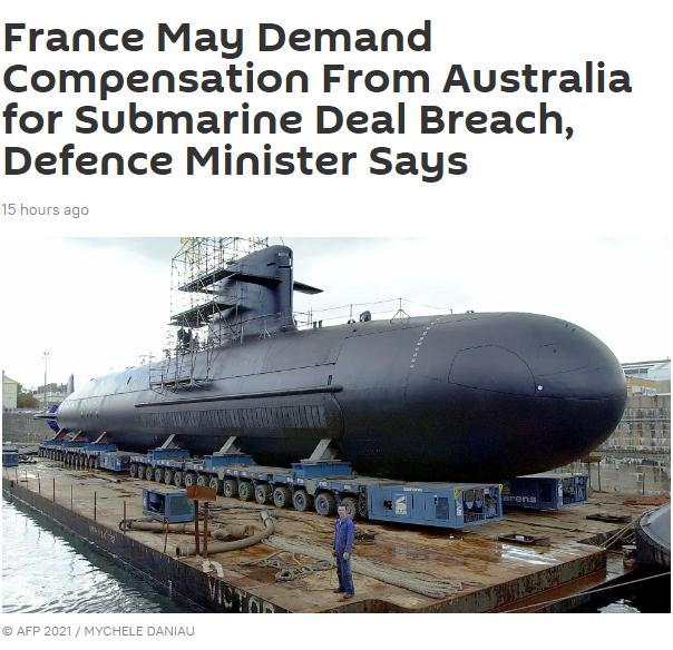 英美澳组团对抗中国搅黄法澳潜艇大单，法防长：考虑让澳方赔钱！