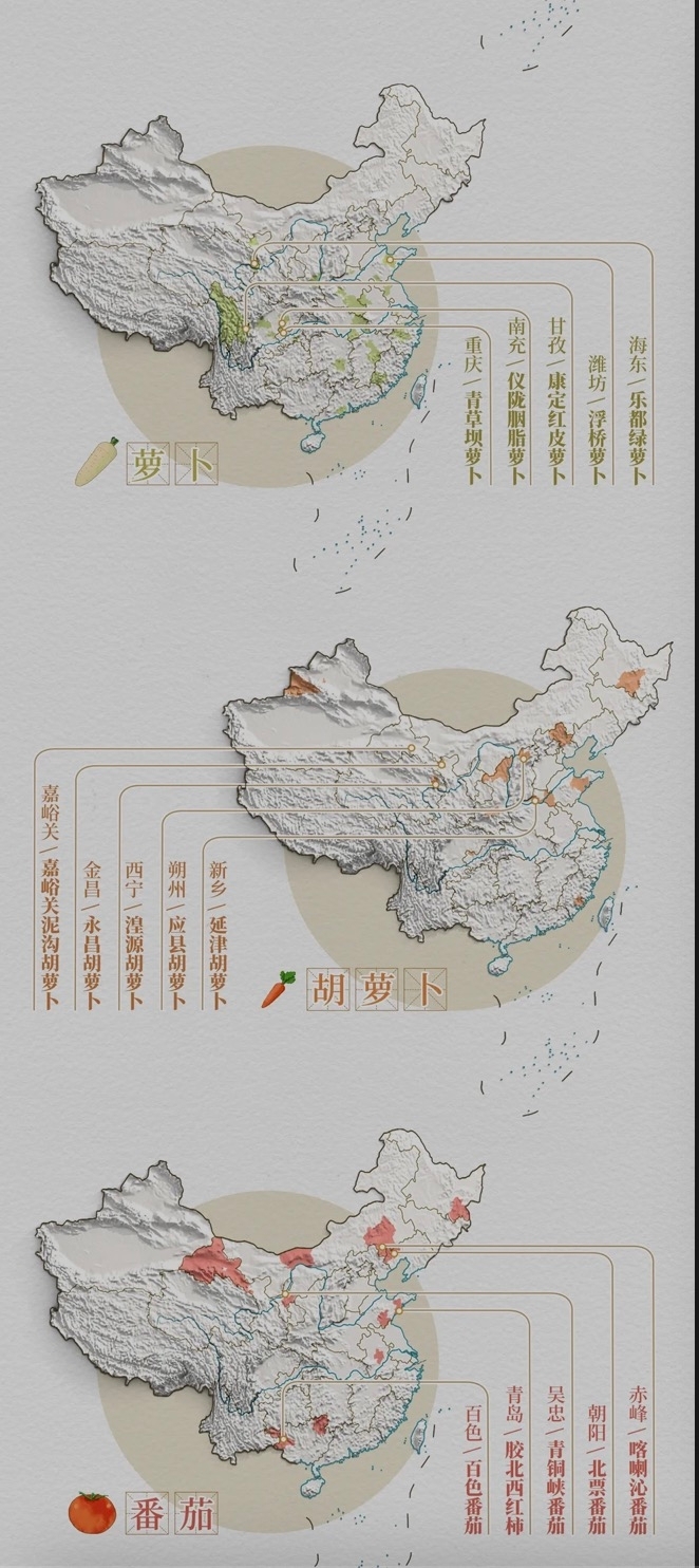 中国赏秋地图|时蔬篇，制图@郑艺&郑伯容