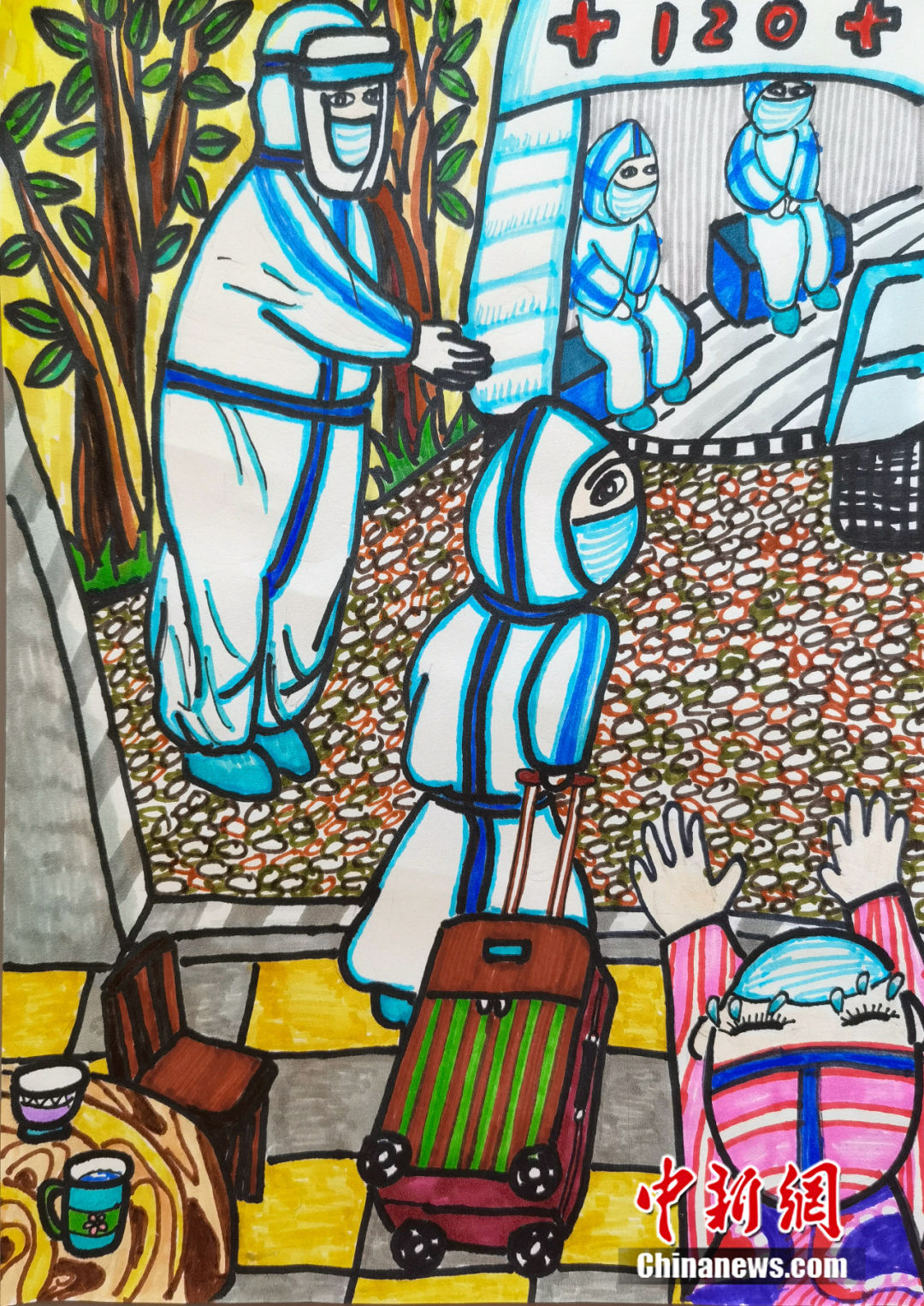 三幅图为莆田学院附属实验小学的儿童画.