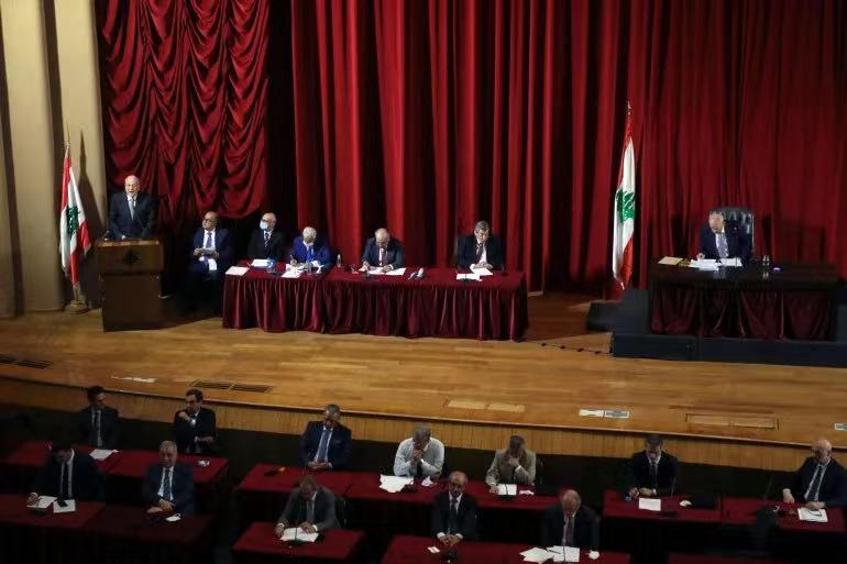 △ 20日黎巴嫩议会会议（图片来源：黎巴嫩国家通讯社）