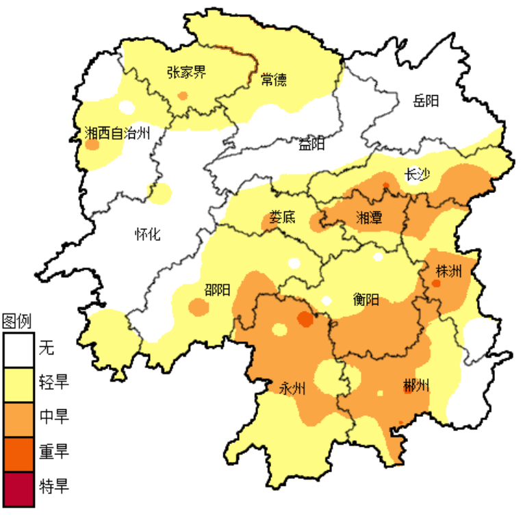 图为9月28日省内气象干旱预估