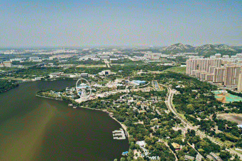 航拍济南长清大学城金科华都学林府即将入市